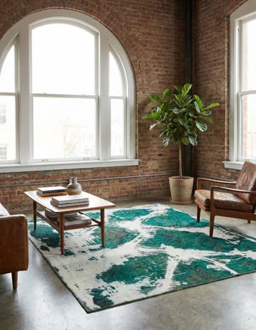 5' 10 x 7' Hand Knotted Ultra Vintage Persian Wool Square Rug
