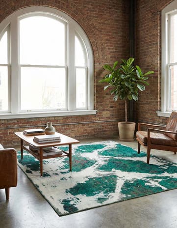 5' 10 x 7' Hand Knotted Ultra Vintage Persian Wool Square Rug