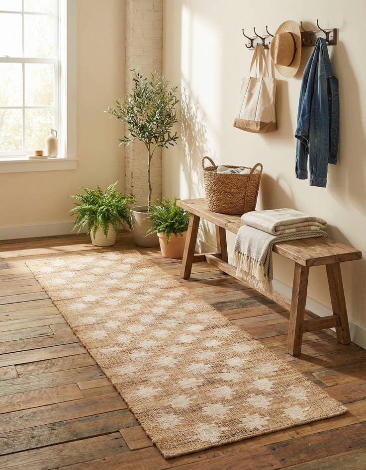 Detail image of 2' x 8'  Hand Woven Kala Handwoven Jute Runner Rug