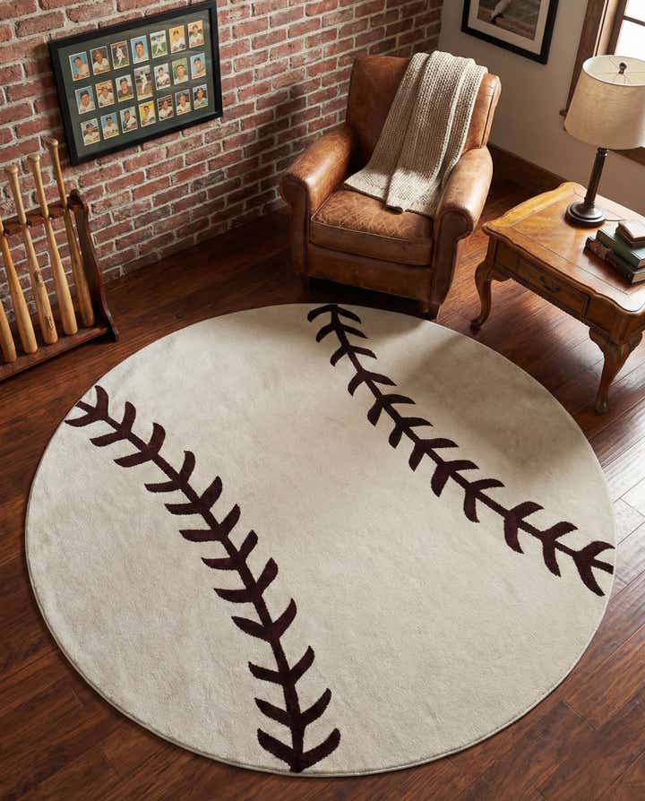 7' 10 x 7' 10 Sports Washable Round Rug