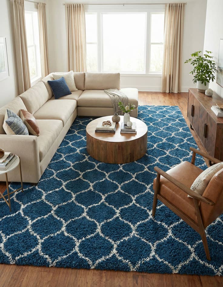 Detail image of 10' x 13' Lattice Shag Rug