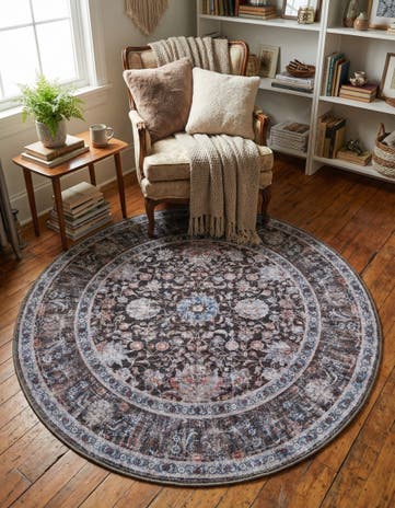 4' x 4' Washable Yara Round Rug