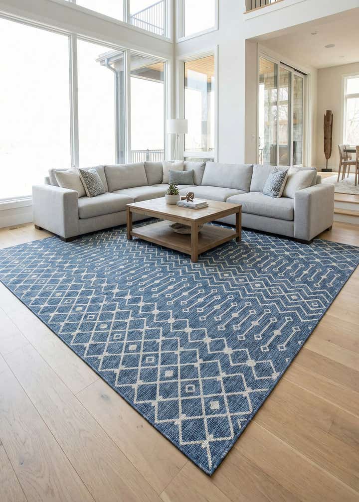 13' x 13' Easy-Clean Trellis Indoor / Outdoor Square Rug