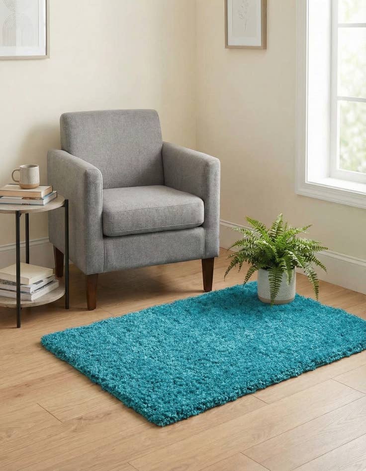 Detail image of 2' x 3' Solid Shag Rug