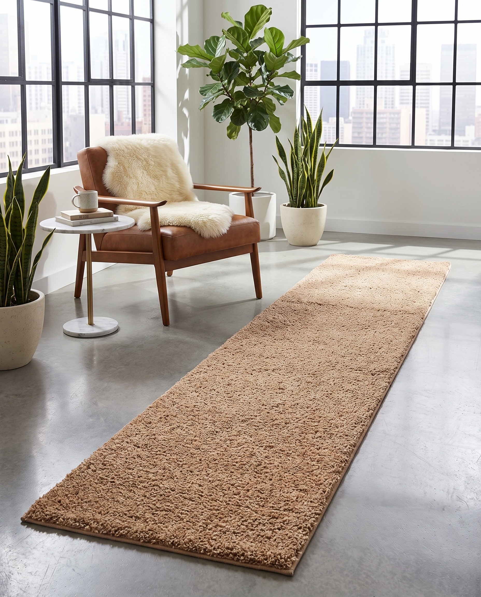 2' 2 x 13' Solid Frieze Runner Rug