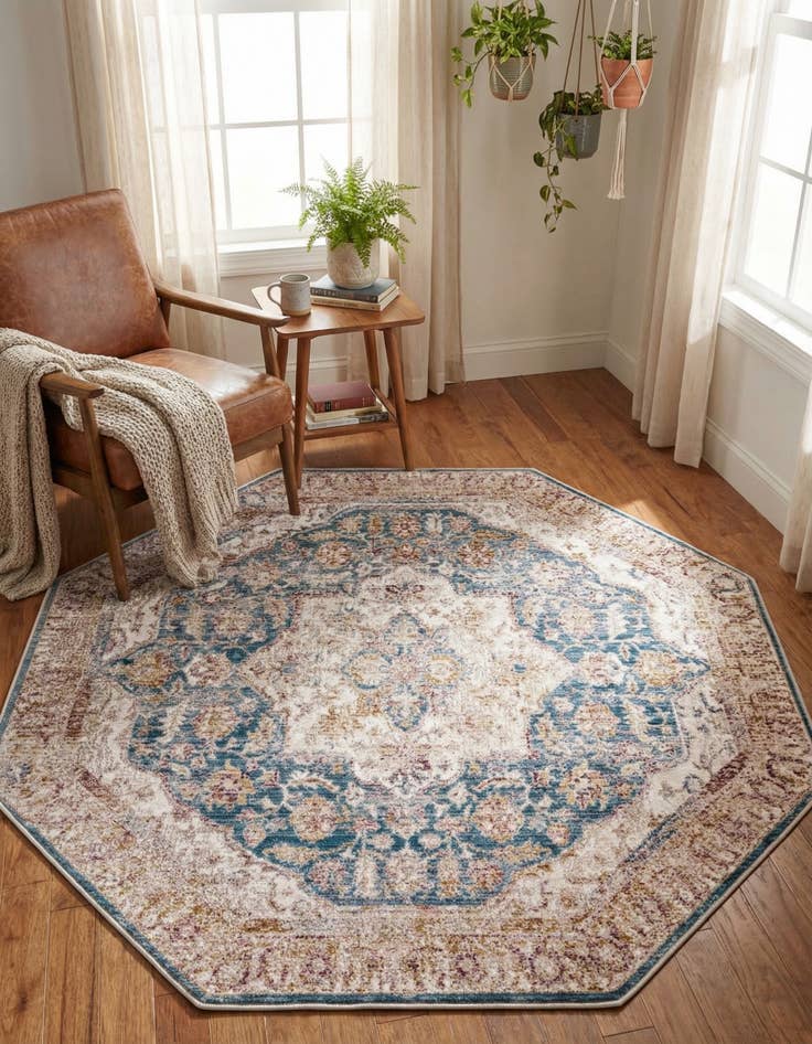 Detail image of 5' 3 x 5' 3 Deepa Octagon Rug