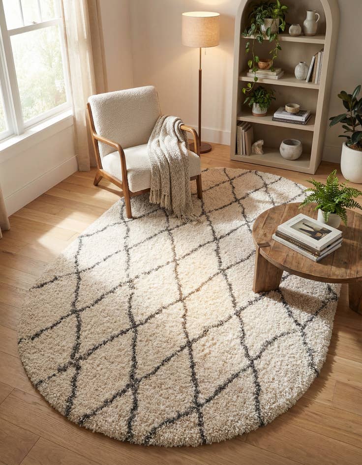 Detail image of 5' 3 x 8' Marrakesh Shag Oval Rug