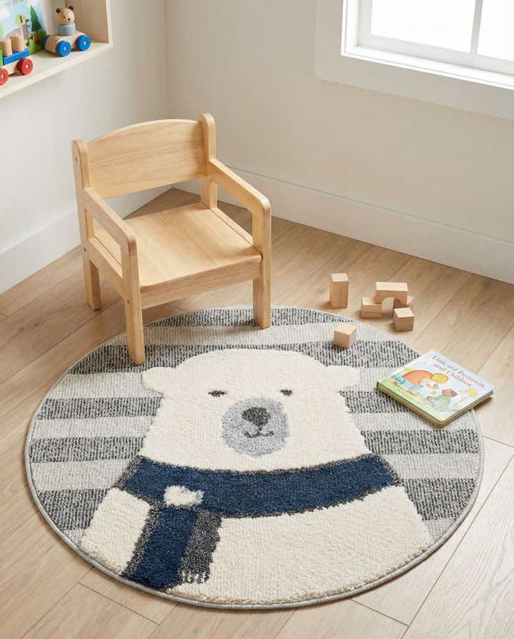 3' x 3' Whimsy Kids Round Rug