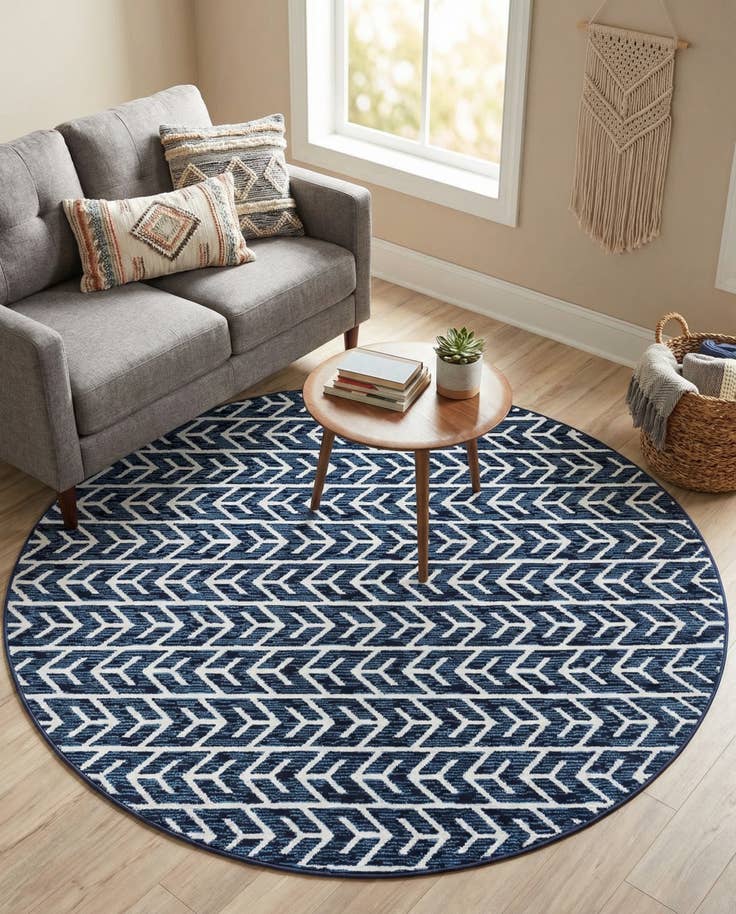 Detail image of 5' 3 x 5' 3 Easy-Clean Sabrina Soto Aston Indoor / Outdoor Round Rug