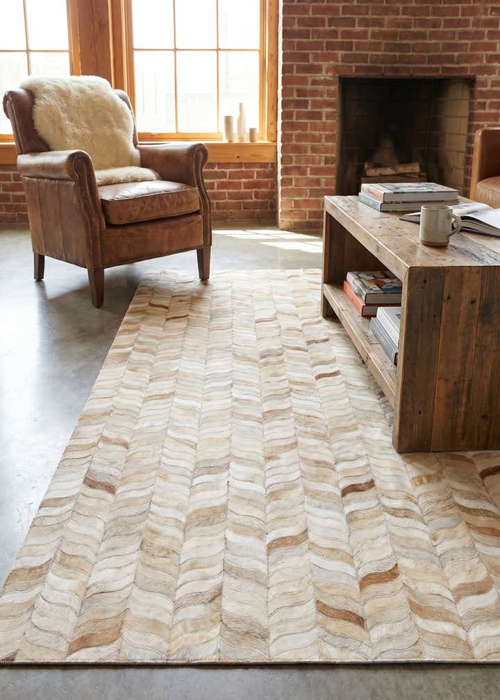 3' 11 x 5' 10 Cowhide Stocks Rug