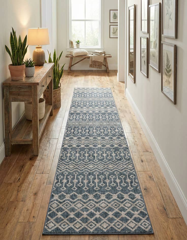 Detail image of 2' 7 x 12' Eco Trellis Runner Rug