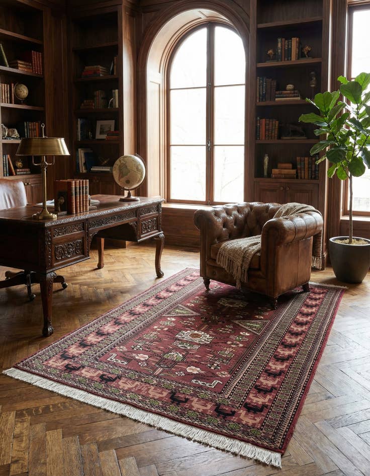 Detail image of 4' 3 x 6' 1 Hand Knotted Lahour Oriental Rug