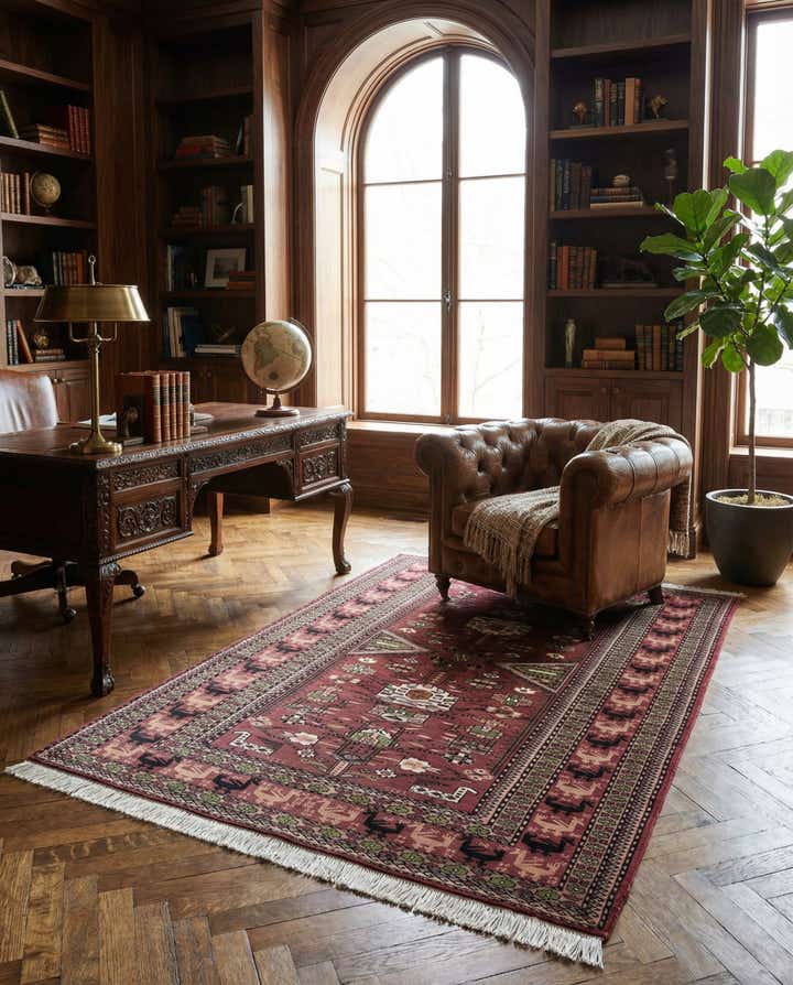 4' 3 x 6' 1 Hand Knotted Lahour Oriental Rug