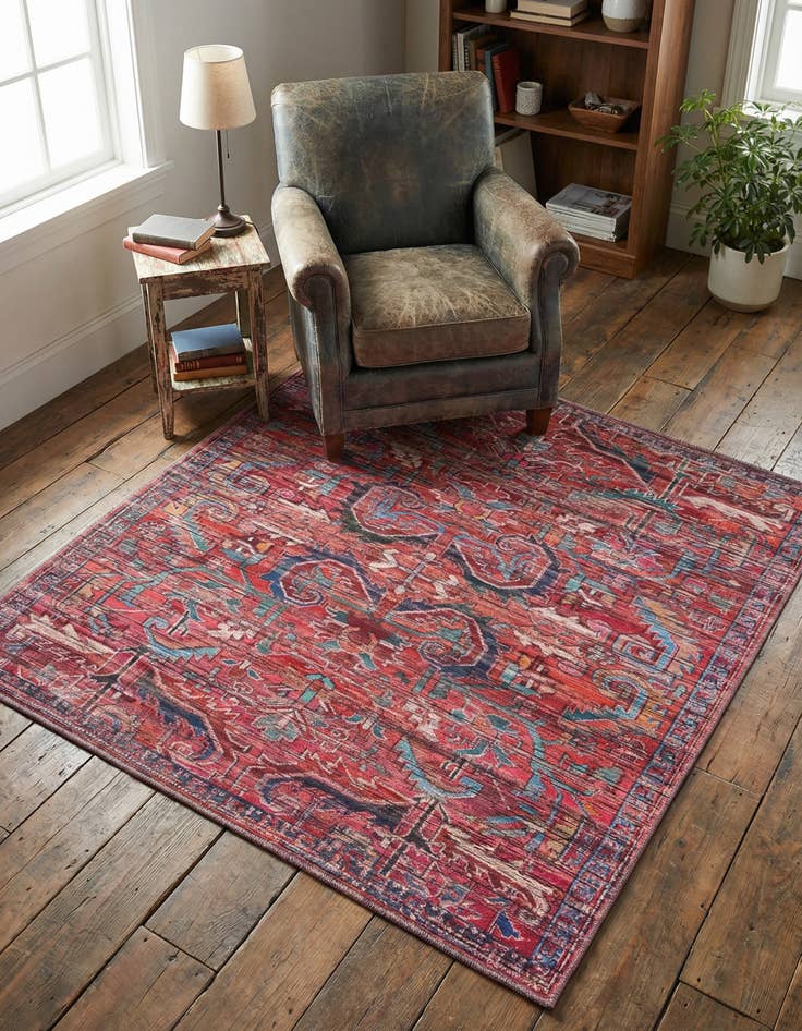 Detail image of 5' 3 x 5' 3 Washable Maahru Square Rug
