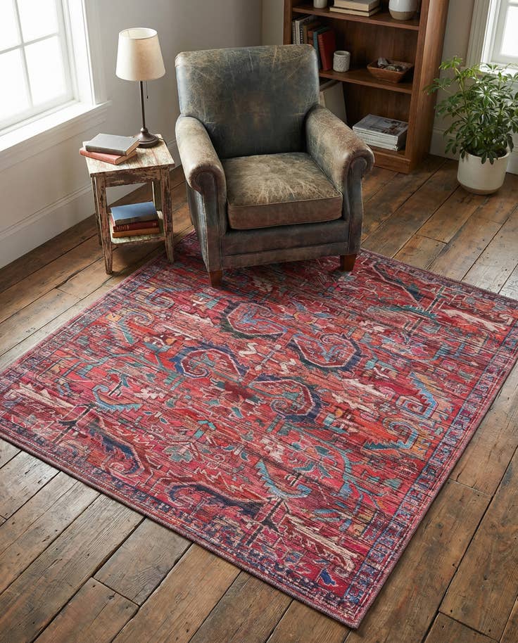 Detail image of 5' 3 x 5' 3 Washable Maahru Square Rug