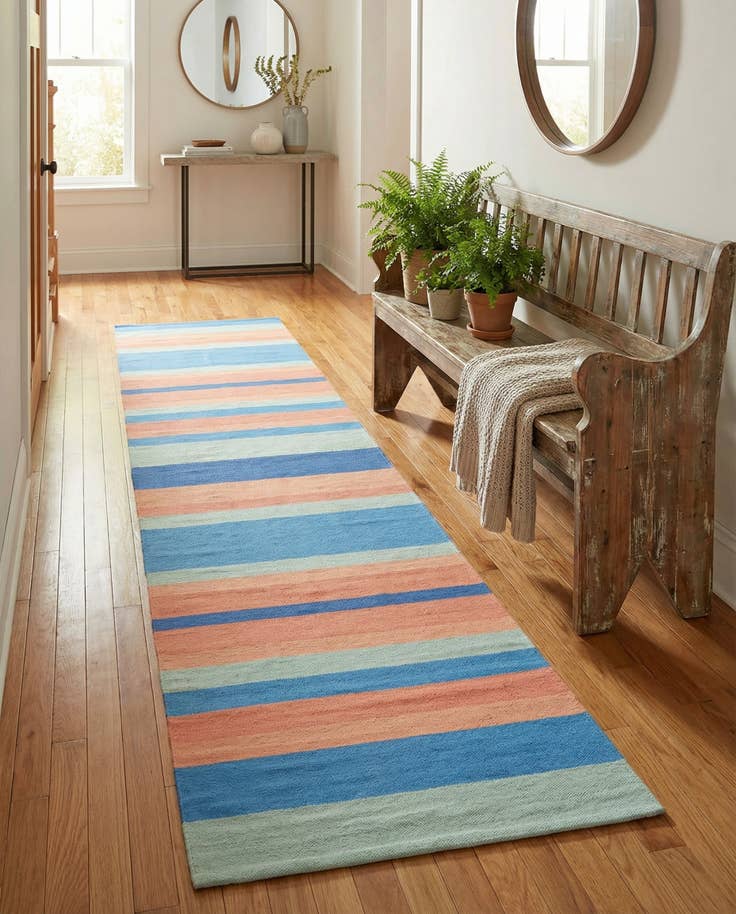 Detail image of 2' 7 x 12' Hand Woven Flatweave Cotton Dhurrie Runner Rug