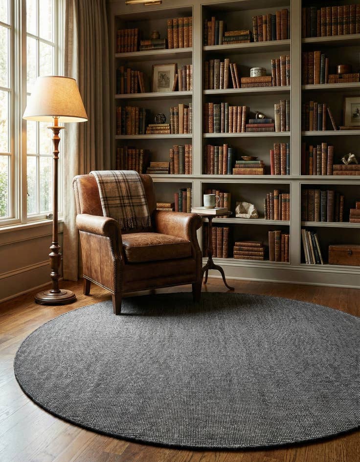 Detail image of 7' 10 x 7' 10  Hand Woven Jill Zarin English Manor Wool Round Rug
