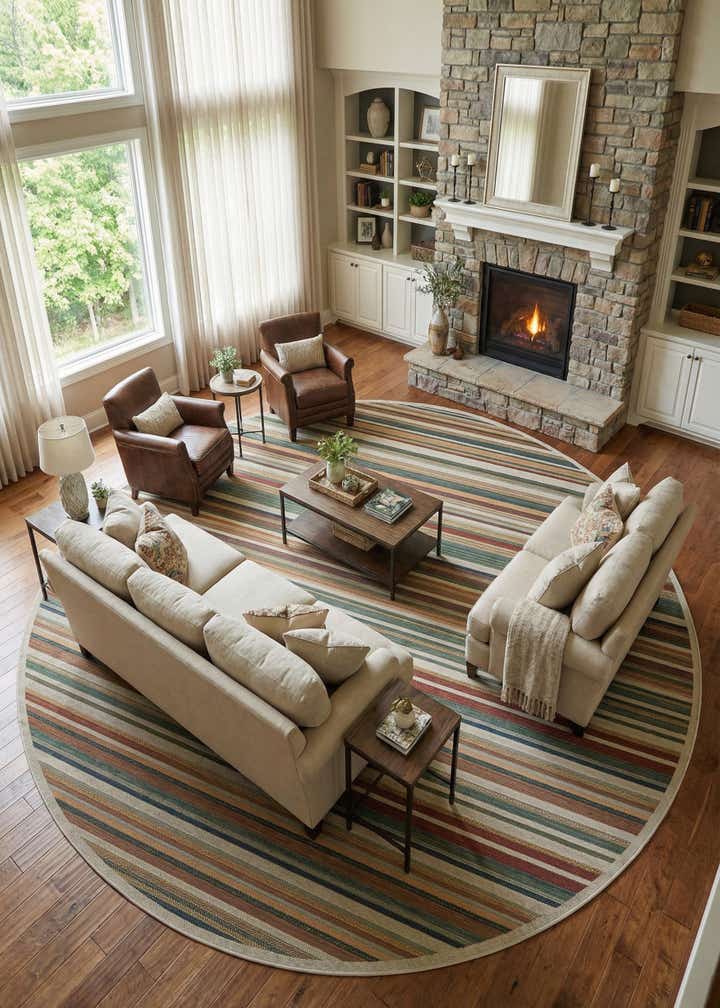 12' x 12' Easy-Clean Baja Indoor / Outdoor Round Rug