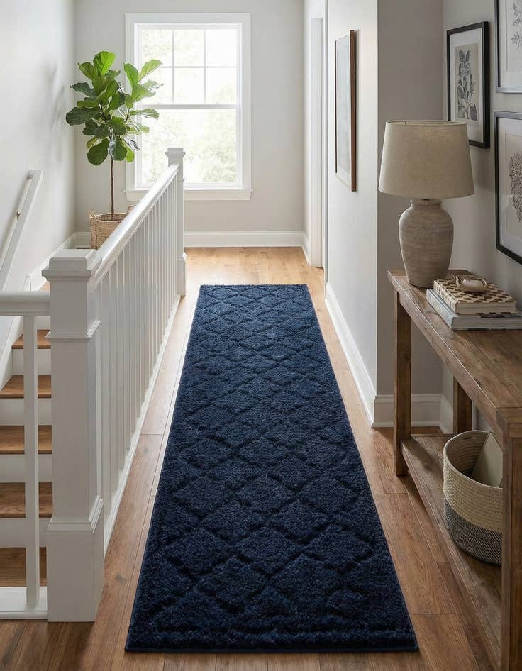 Detail image of 2' 7 x 10' Trellis Shag Runner Rug
