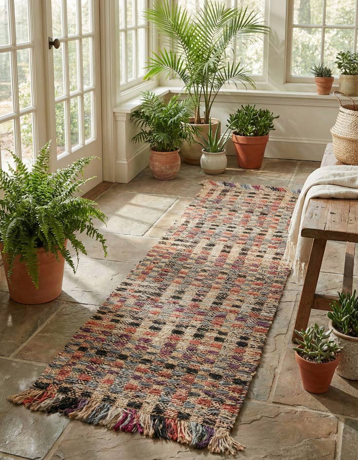 Detail image of 2' x 8'  Hand Woven Chunky Jute Runner Rug