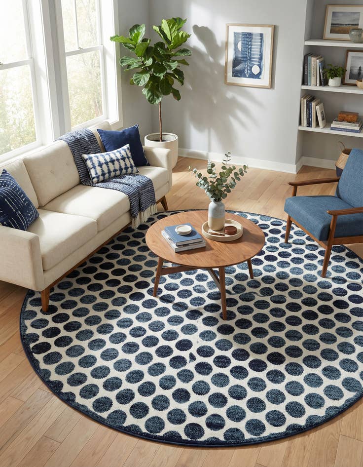 Detail image of 10' x 10' Easy-Clean Sabrina Soto Indoor / Outdoor Round Rug