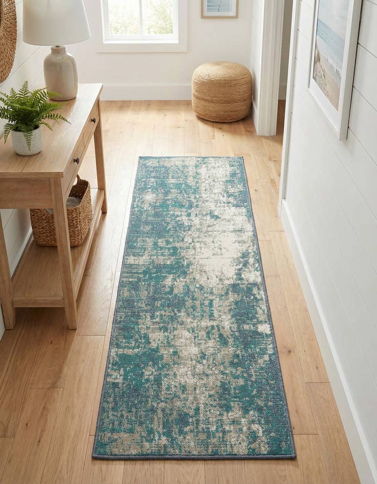 Detail image of 2' x 6' Washable Coastal Indoor / Outdoor Runner Rug