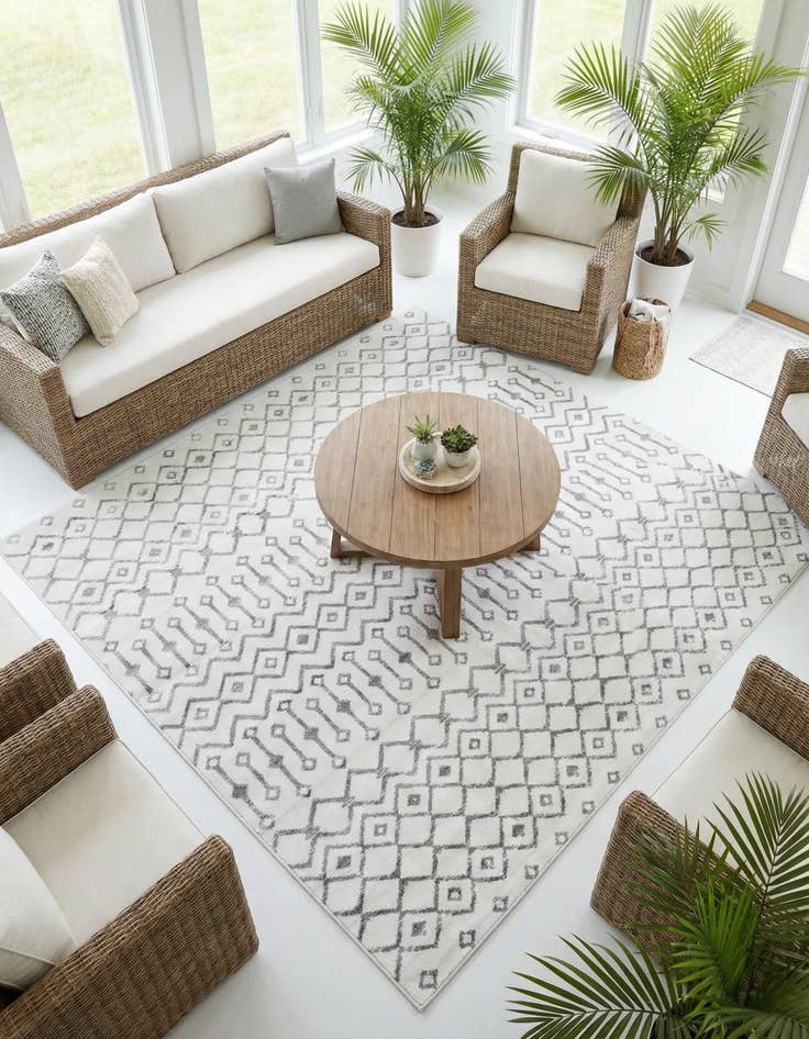 Detail image of 7' 10 x 7' 10 Kasbah Trellis Square Rug