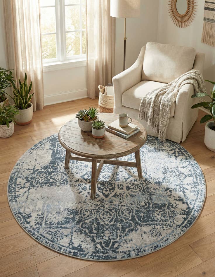 Detail image of 5' 3 x 5' 3 Kamala Washable Round Rug