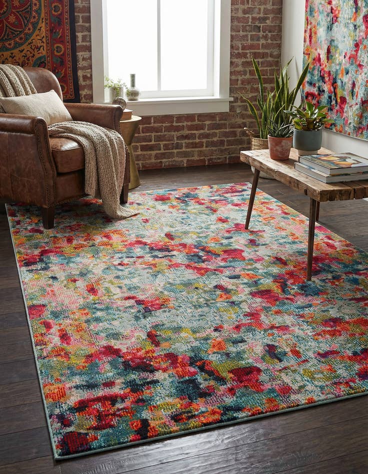 Detail image of 4' x 6'  Washable Spectrum Rug