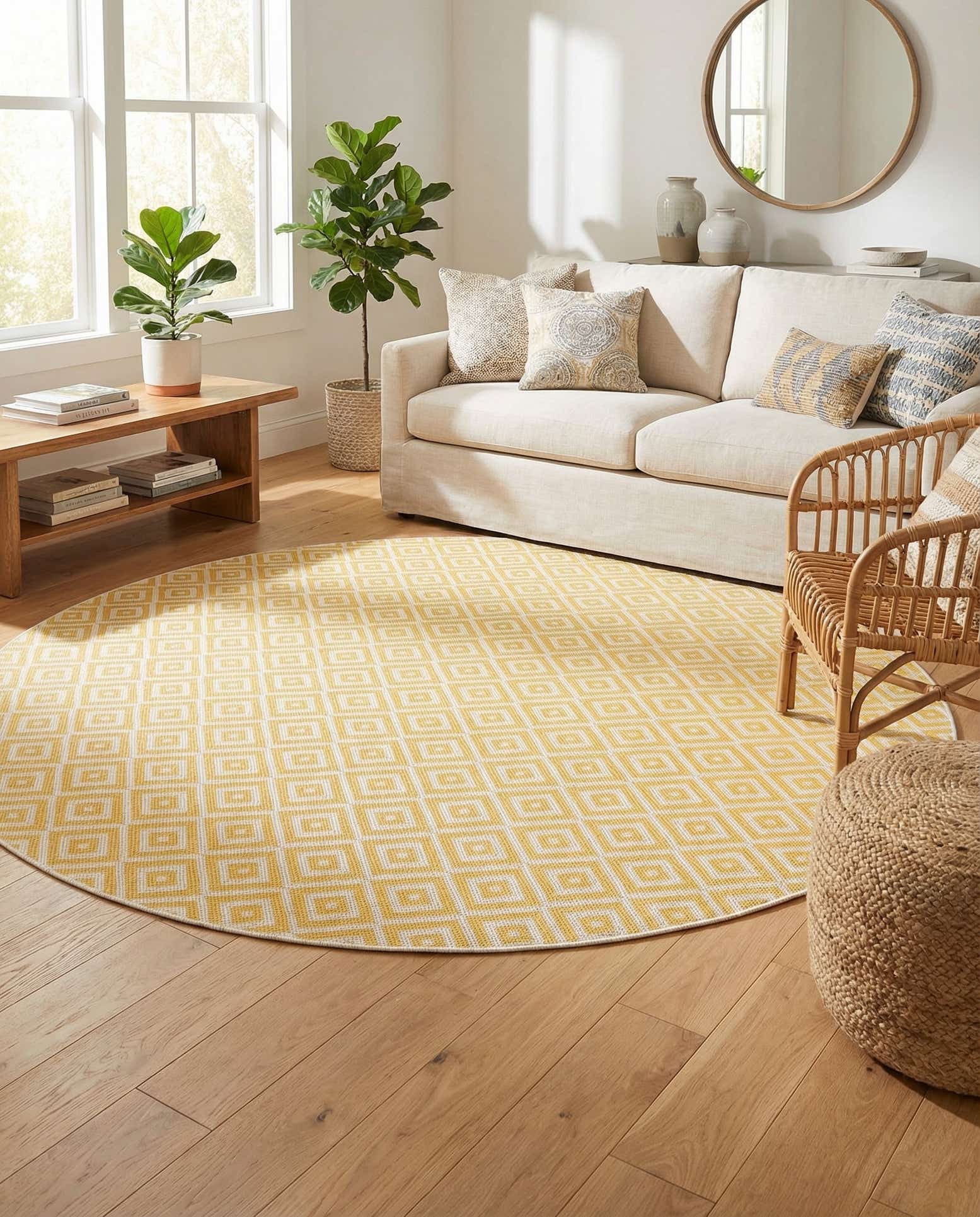 6' 7 x 6' 7 Easy-Clean Jill Zarin Costa Rica Indoor / Outdoor Round Rug