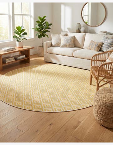 6' 7 x 6' 7 Easy-Clean Jill Zarin Costa Rica Indoor / Outdoor Round Rug