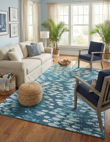 9' x 12' Easy-Clean Coastal Indoor / Outdoor Rug