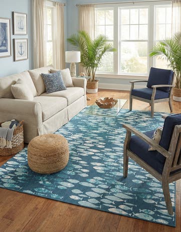 9' x 12' Easy-Clean Coastal Indoor / Outdoor Rug