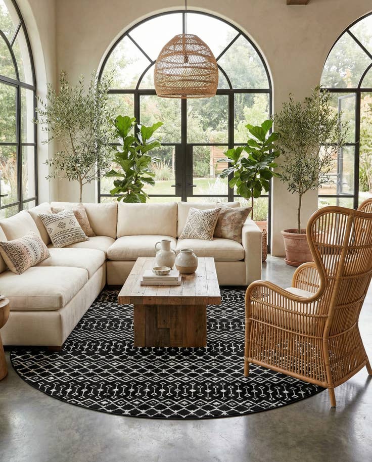 Detail image of 12' x 12' Kasbah Trellis Round Rug