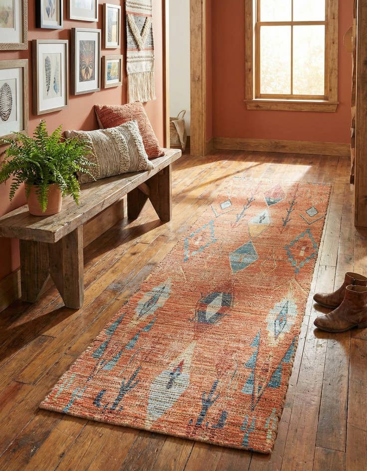 Detail image of 2' 2 x 8' Hand Woven Chenille Jute Runner Rug