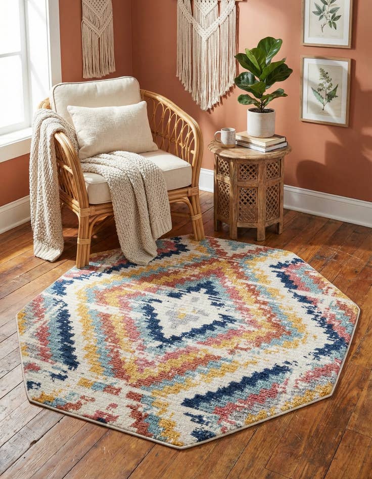 Detail image of 5' 3 x 5' 3 Tagine Octagon Rug