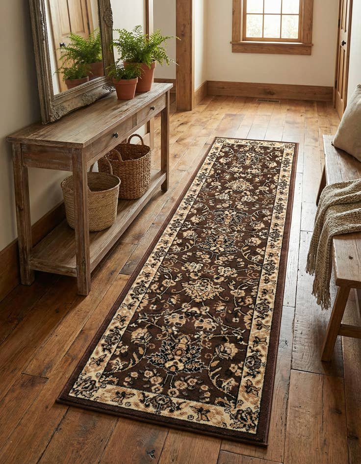 Detail image of 2' x 8' 2 Kashan Design Runner Rug