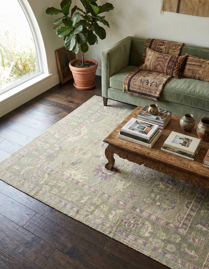 Detail image of 8' 5 x 10' Hand Knotted Oushak Wool Rug