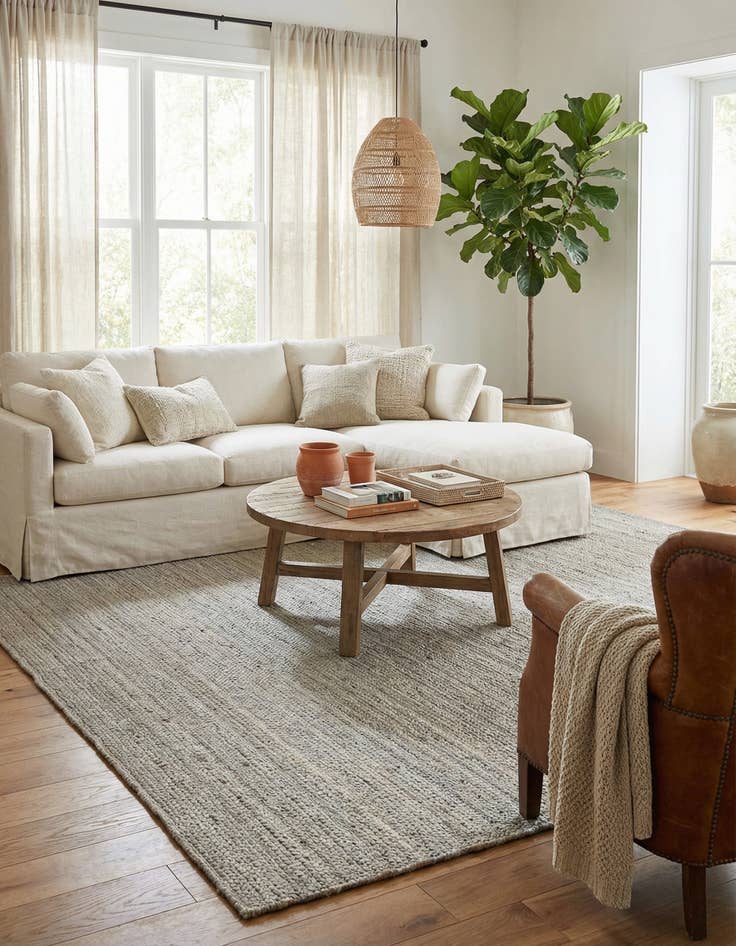 Detail image of 8' x 10' Handmade Braided Jute Rug