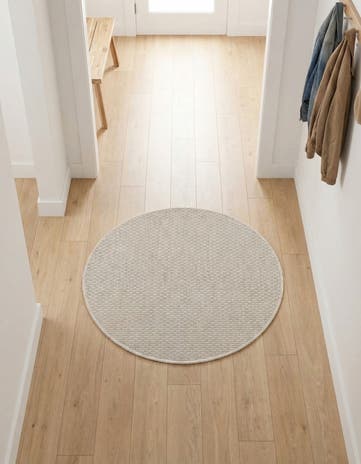 3' x 3' Easy-Clean Solid Indoor / Outdoor Round Rug