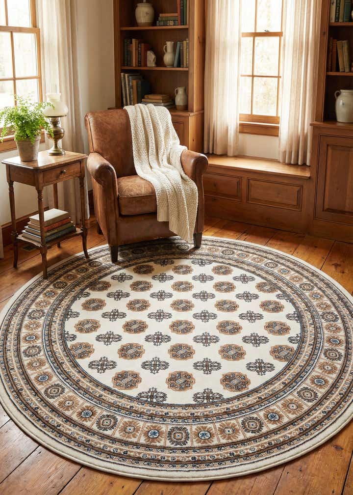 6' x 6' Bokhara Round Rug