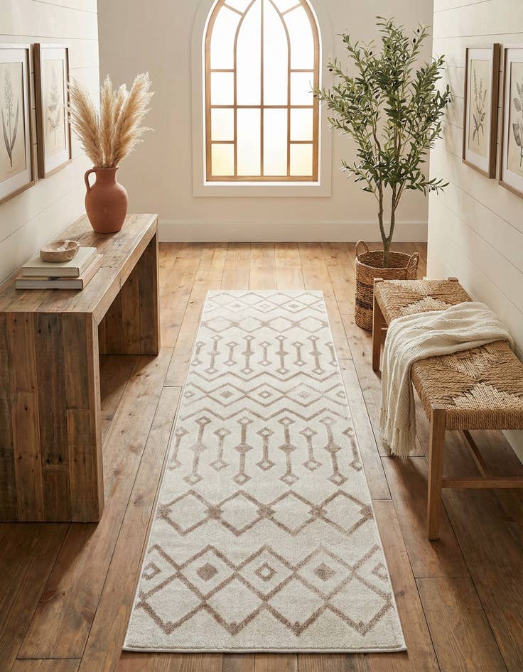 Detail image of  2' x 8' Bohemian Trellis Runner Rug