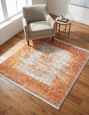 Terracotta New Vintage Square Rug
