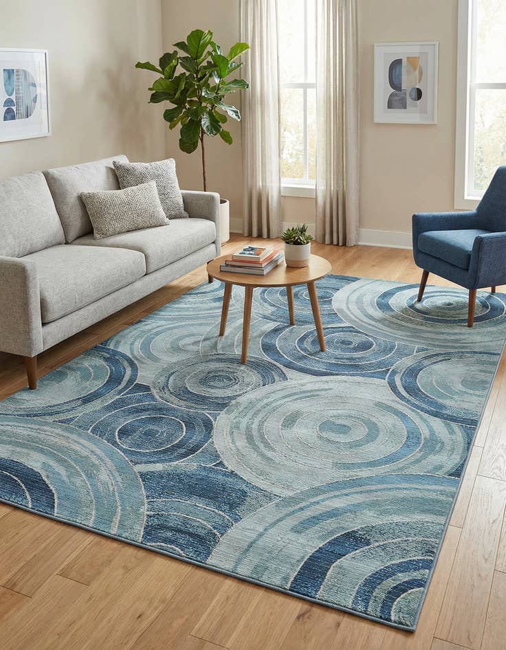 Detail image of 5' 3 x 8' Easy-Clean Modern Indoor / Outdoor Rug