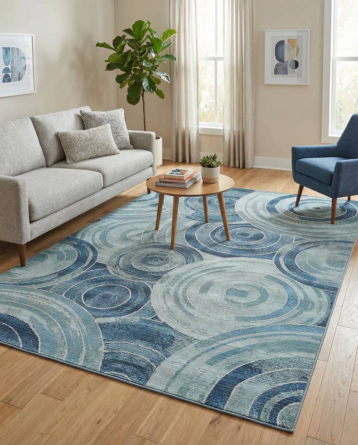 Detail image of 5' 3 x 8' Easy-Clean Modern Indoor / Outdoor Rug