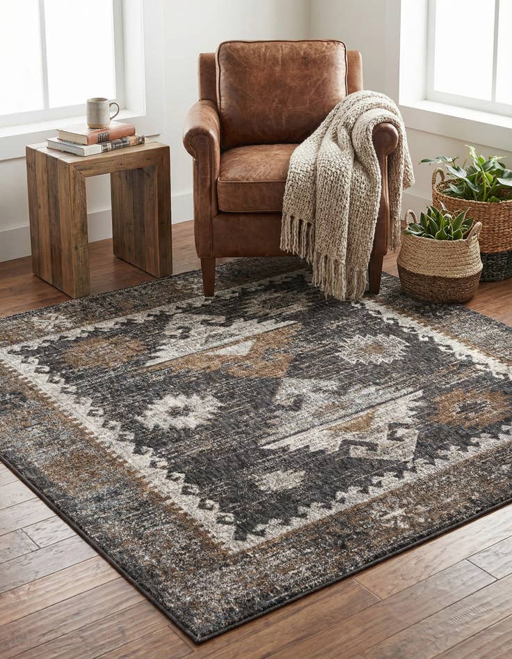 Detail image of 5' 3 x 5' 3 Eco Southwestern Square Rug