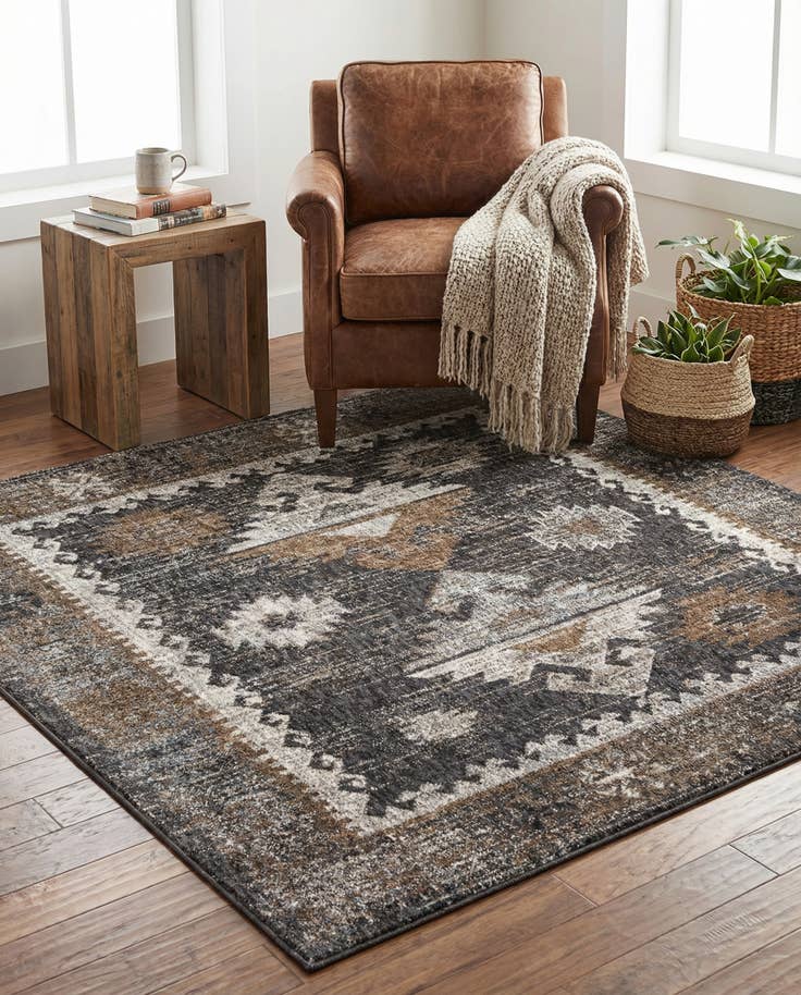 Detail image of 5' 3 x 5' 3 Eco Southwestern Square Rug