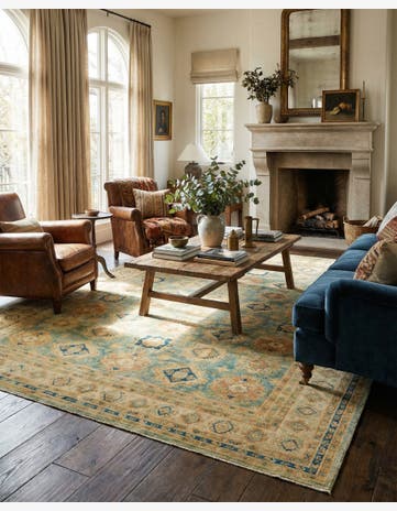 8' 11 x 11' 4 Hand Knotted Oushak Wool Rug