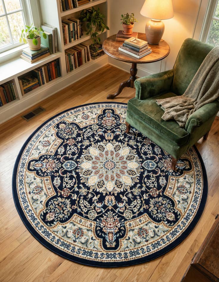 Detail image of 5' x 5' Nain Design Round Rug
