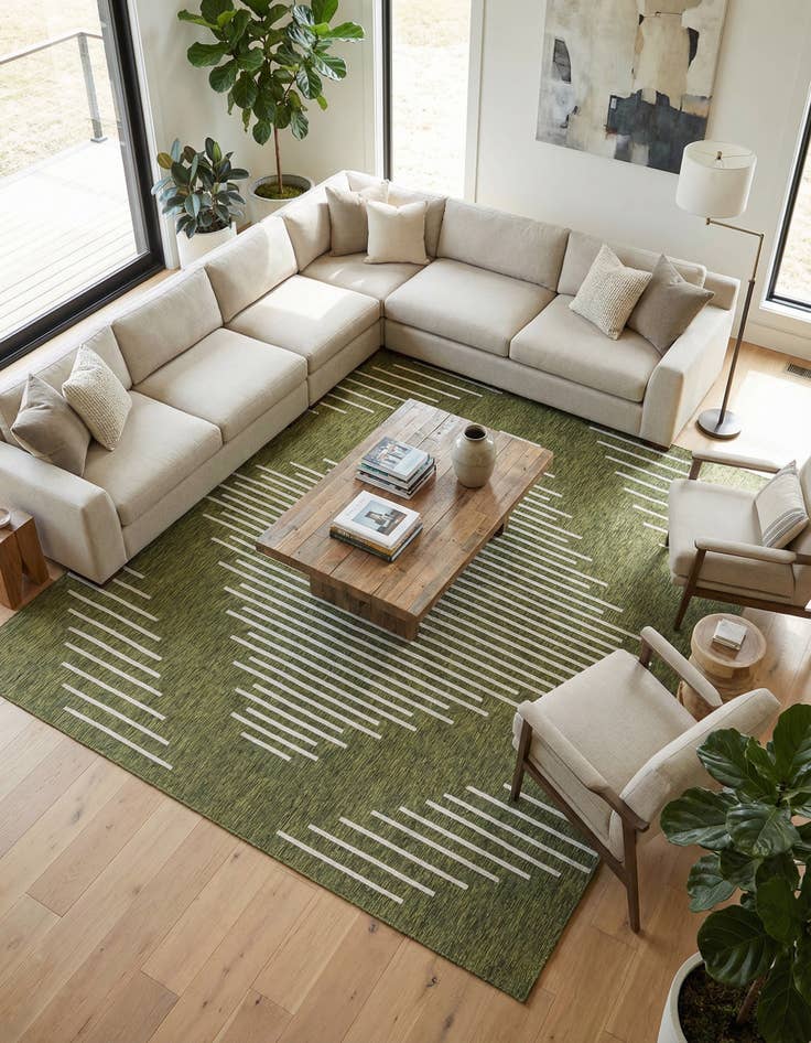Detail image of 13' x 13' Washable Modern Indoor / Outdoor Square Rug